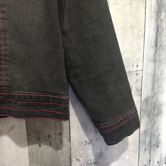 Vezucci Hot Pink Trim & Rhinestone Jean Jacket - Picture 5 of 8